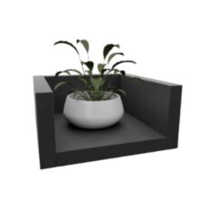 Nicho Banguela Akimob MDF 80x25x80cm, design quadrado aberto, acabamento fosco acetinado e estrutura reforçada.