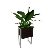 Nicho Cachepot Akimob MDF pequeno com pés tubulares metálicos, acabamento fosco acetinado e design contemporâneo.