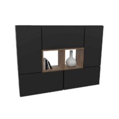 Composição Akimob MDF 160x30x120cm com nichos horizontais.