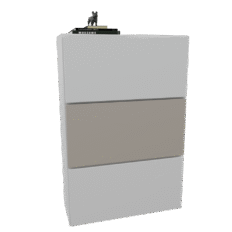 Composição Akimob Corre Deitado 80x30x120cm em MDF com nichos horizontais.