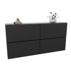 Composição Akimob MDF 160x30x80cm com nichos horizontais e acabamento liso.