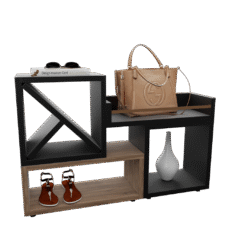 Composição de Nichos Akimob MDF 100x25x70cm horizontal com nichos amplos.