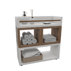 Composição de Nichos Akimob MDF 60x25x120cm com nichos abertos, ideal para parede ou piso.