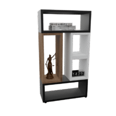 Composição de Nichos Akimob MDF 60x25x120cm vertical com três nichos abertos.