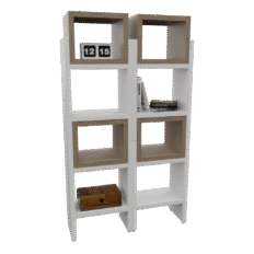 Estante Akimob MDF 6 prateleiras fixas, 180cm de altura, acabamento fosco e design contemporâneo.