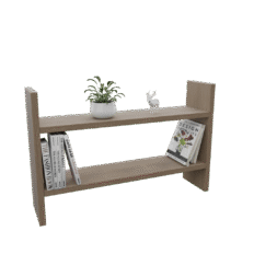 Estante Akimob MDF 4 prateleiras fixas, 140cm de altura, acabamento fosco acetinado e design contemporâneo.